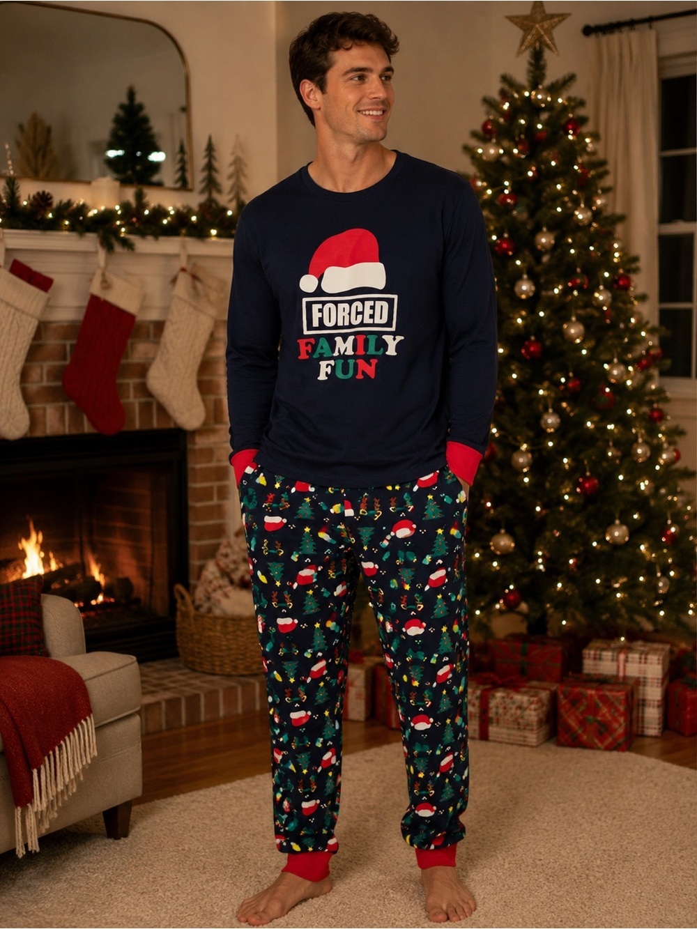 Forced Family Fun Christmas Lounge Set Size Medium